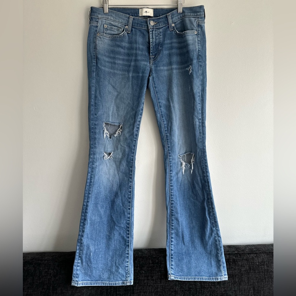 7 For All Mankind "The Perfect Bootcut" Distressed Jeans Size 29‎ Women's Y2K